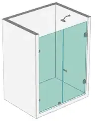 División de baño batiente en vidrio templado