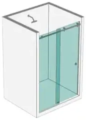 División de baño deslizable en vidrio templado