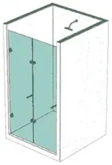 División de baño plegable en vidrio templado